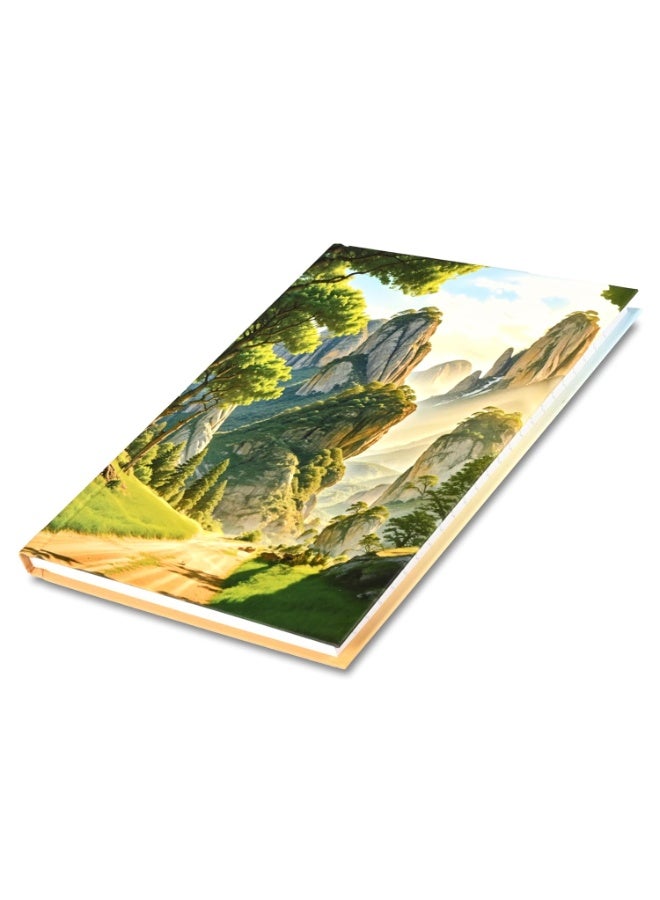 FIS® Soft Cover Notebook, A5 Size(148x210mm), 96 Sheets, Single Line Ruling, White Paper, Packet of 5 Pieces, Nature Cover Design 1-FSNBSCA596D1 - Image 4